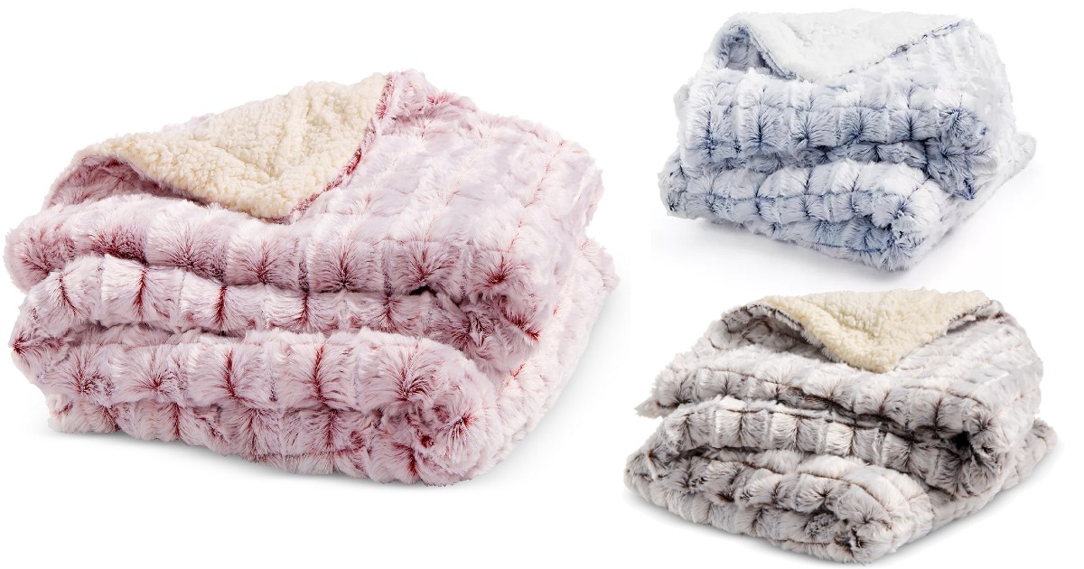 Reversible Micromink Faux-Sherpa Throw at Macy's